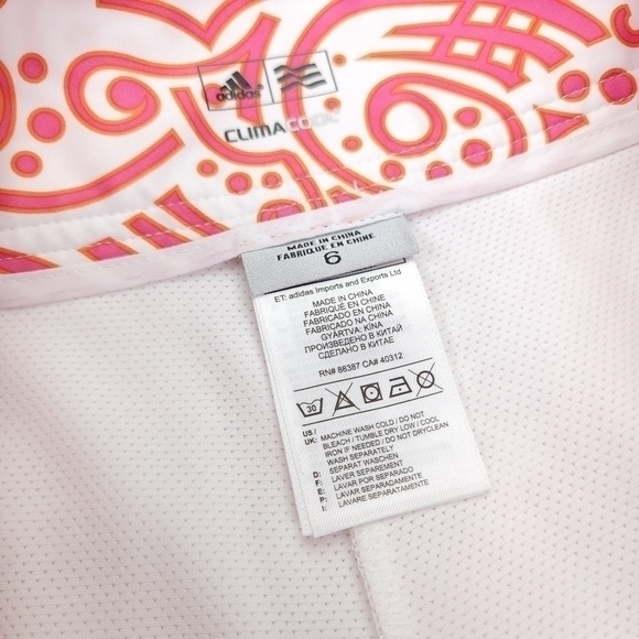 New Adidas ClimaCool Orange Pink White Patterned Golf Tennis Skort Sz 6 - Picture 3 of 14